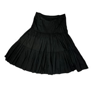 1990s Eskandar Black Tiered Skirt | Waist 40 | Vintage